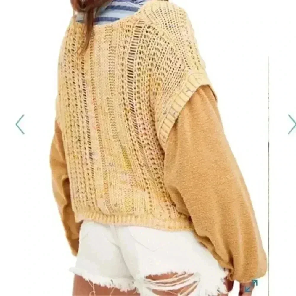 Free People Honey Cable Pullover -Sweater
